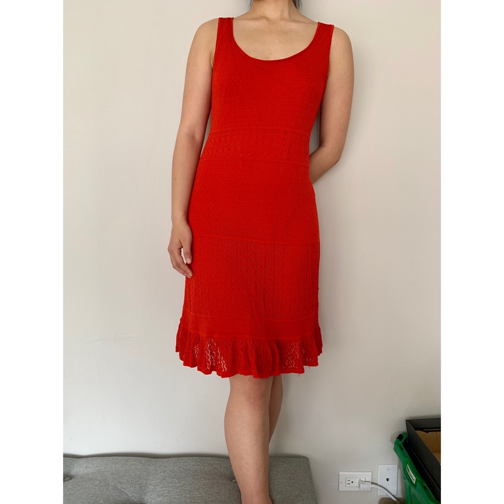 ELLE (NWOT)✨RED WOVEN SUMMER MIDI DRESS